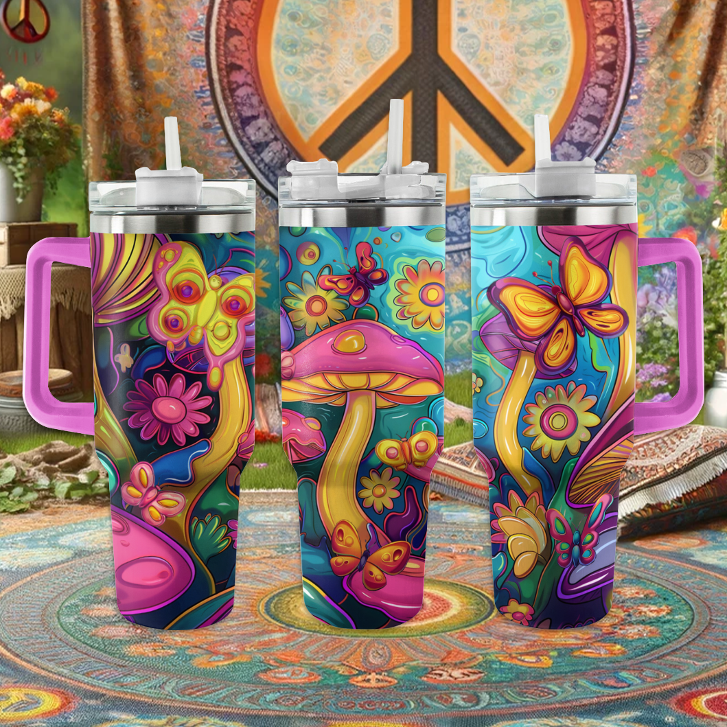 Shineful Tumbler Hippie Whimsical Butterfly Garden