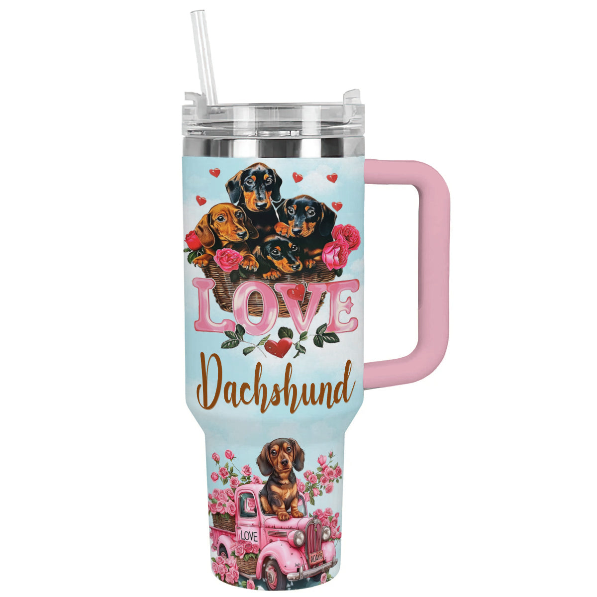 Shineful Tumbler Dachshund Basket of Love