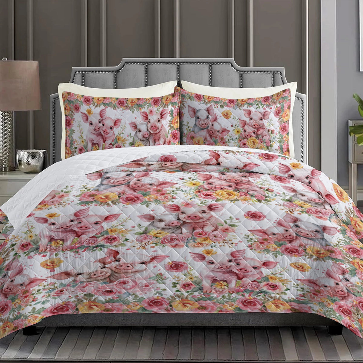 Shineful Quilt 3-Piece Pig Blossom