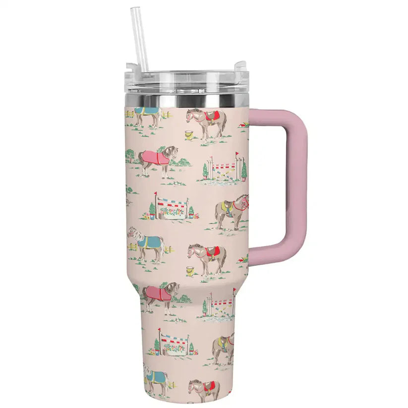 Shineful Bundle Beach Bag And Tumbler Horse Racing
