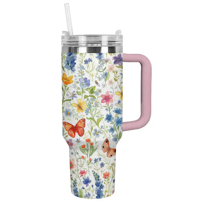 Shineful Tumbler Floral Butterflies