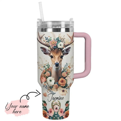 Shineful Tumbler Floral Deer