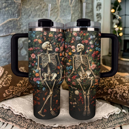 Shineful Tumbler Gothic Skull Style: Eternal Bloom Skeleton