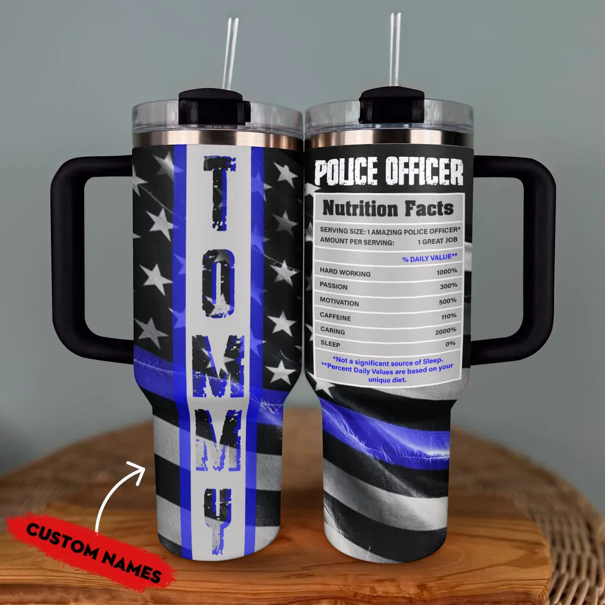 Shineful Tumbler Personalized Police: Thin Blue Line