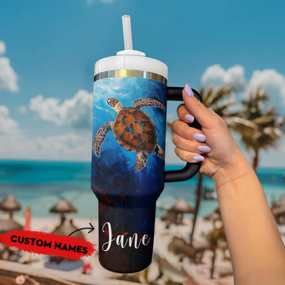Shineful Tumbler Personalized Sea Turtle Ocean's Grace