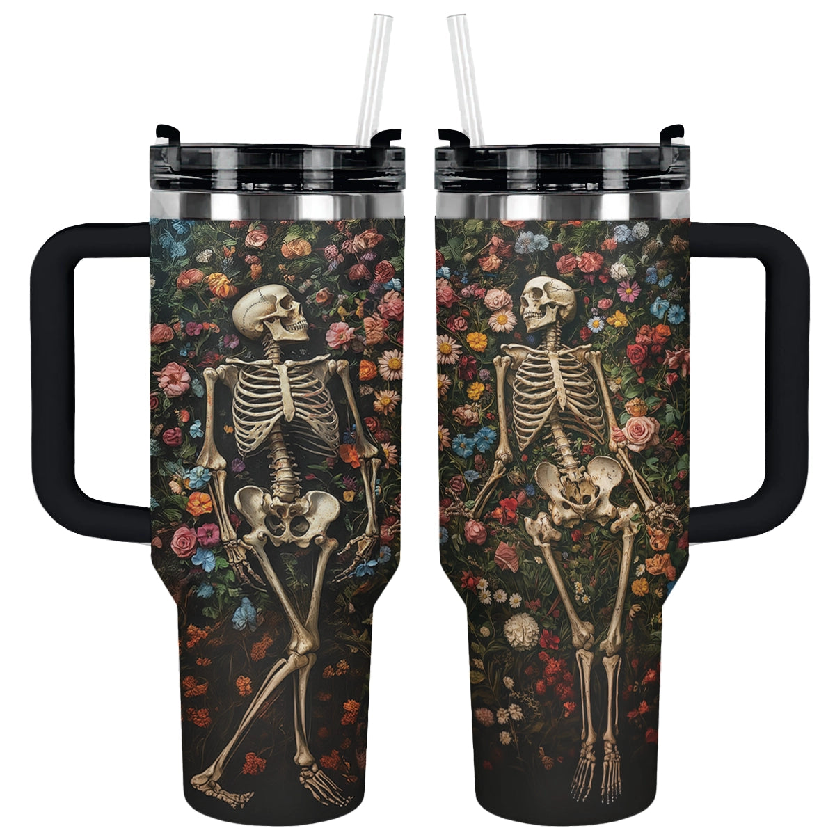 Shineful Tumbler Gothic Skull Style: Eternal Bloom Skeleton