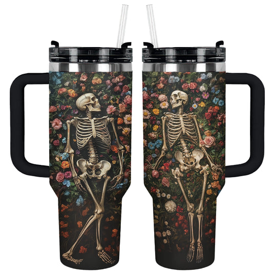 Shineful Tumbler Gothic Skull Style: Eternal Bloom Skeleton