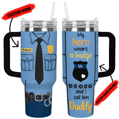 Shineful Tumbler Personalized Police: My Hero