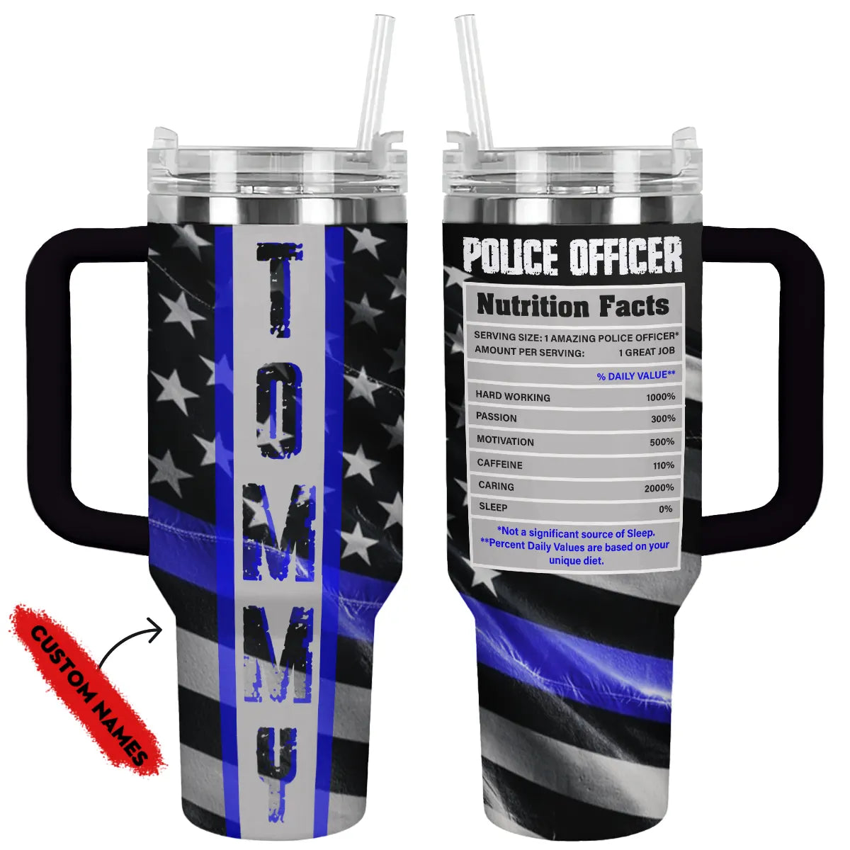 Shineful Tumbler Personalized Police: Thin Blue Line