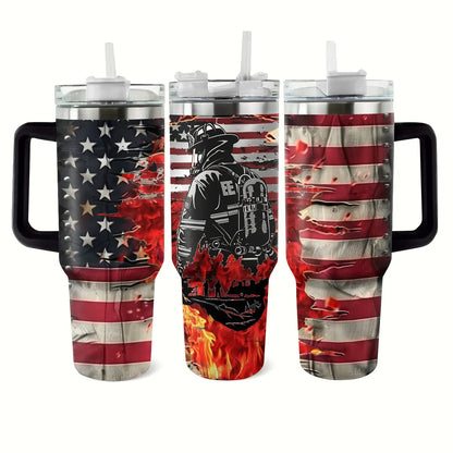 Shineful Glossy Tumbler Firefighter: American Hero