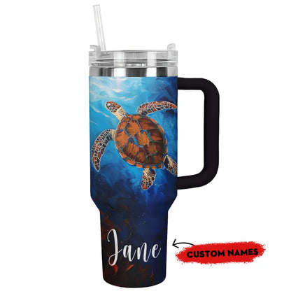 Shineful Tumbler Personalized Sea Turtle Ocean's Grace