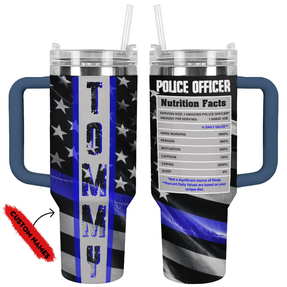 Shineful Tumbler Personalized Police: Thin Blue Line