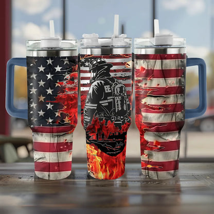Shineful Glossy Tumbler Firefighter: American Hero