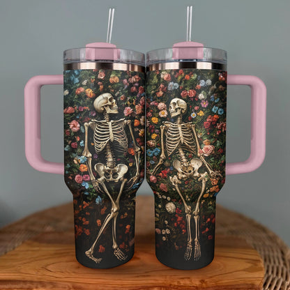 Shineful Tumbler Gothic Skull Style: Eternal Bloom Skeleton