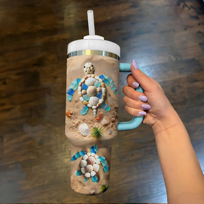 Shineful Glossy Tumbler Sea Turtle Shell Treasures