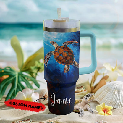 Shineful Tumbler Personalized Sea Turtle Ocean's Grace