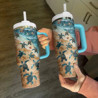 Shineful Tumbler Sea Turtle Sandy Shores
