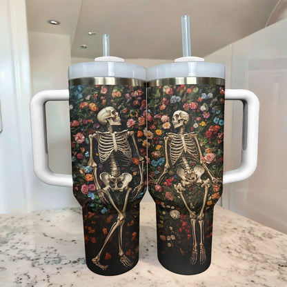 Shineful Tumbler Gothic Skull Style: Eternal Bloom Skeleton