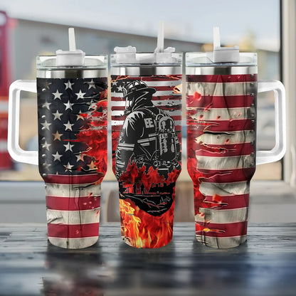 Shineful Glossy Tumbler Firefighter: American Hero