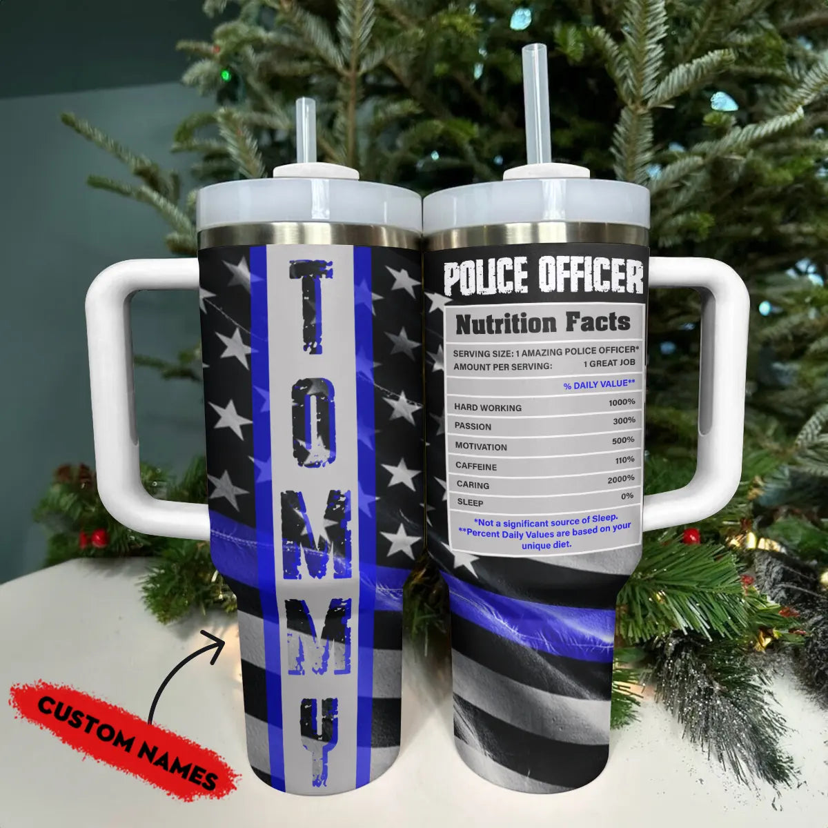 Shineful Tumbler Personalized Police: Thin Blue Line
