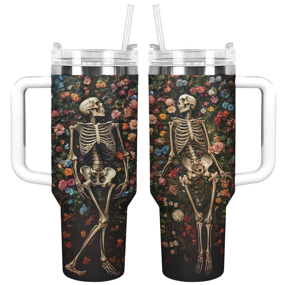 Shineful Tumbler Gothic Skull Style: Eternal Bloom Skeleton
