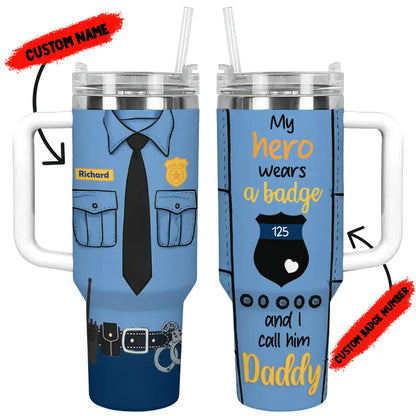 Shineful Tumbler Personalized Police: My Hero