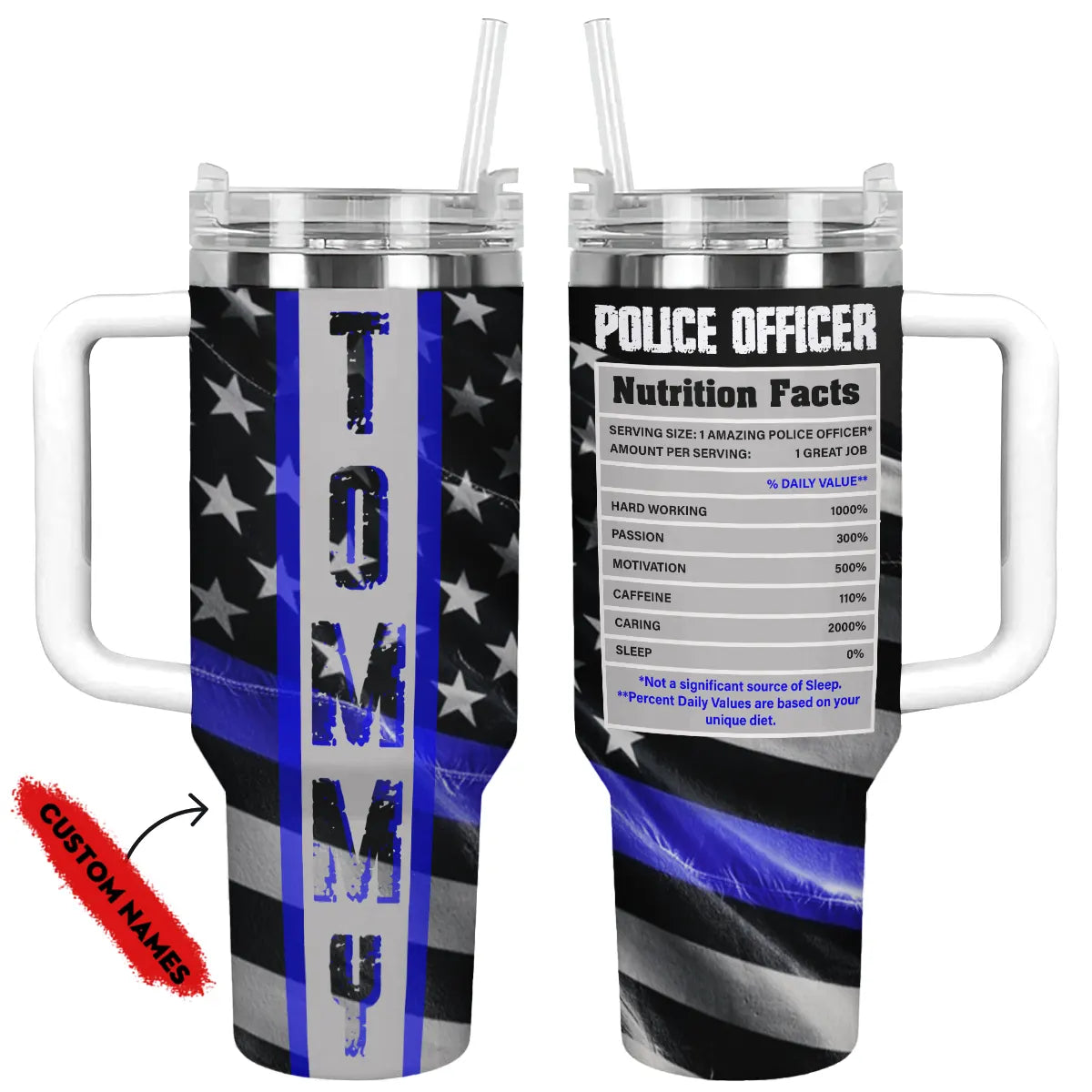 Shineful Tumbler Personalized Police: Thin Blue Line