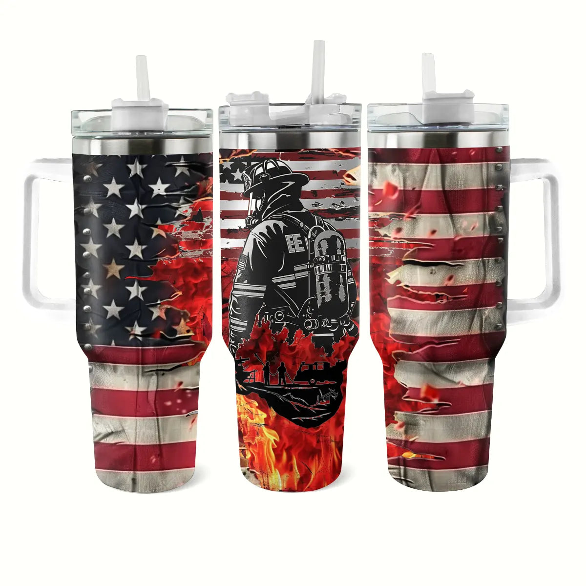Shineful Glossy Tumbler Firefighter: American Hero