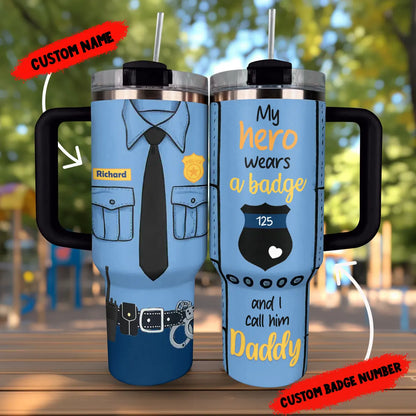 Shineful Tumbler Personalized Police: My Hero