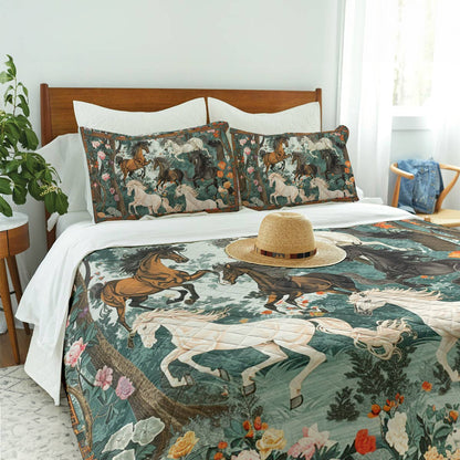 Shineful Quilt 3-Piece Set Wildflowers Horse