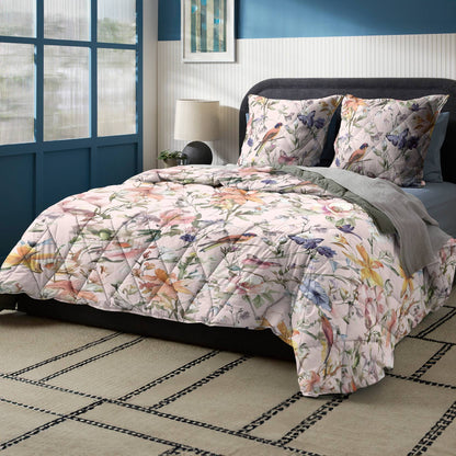 Shineful Quilt 3-Piece Set Pink Flowers