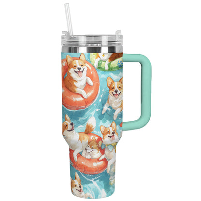 Shineful Tumbler Adorable Corgi Float