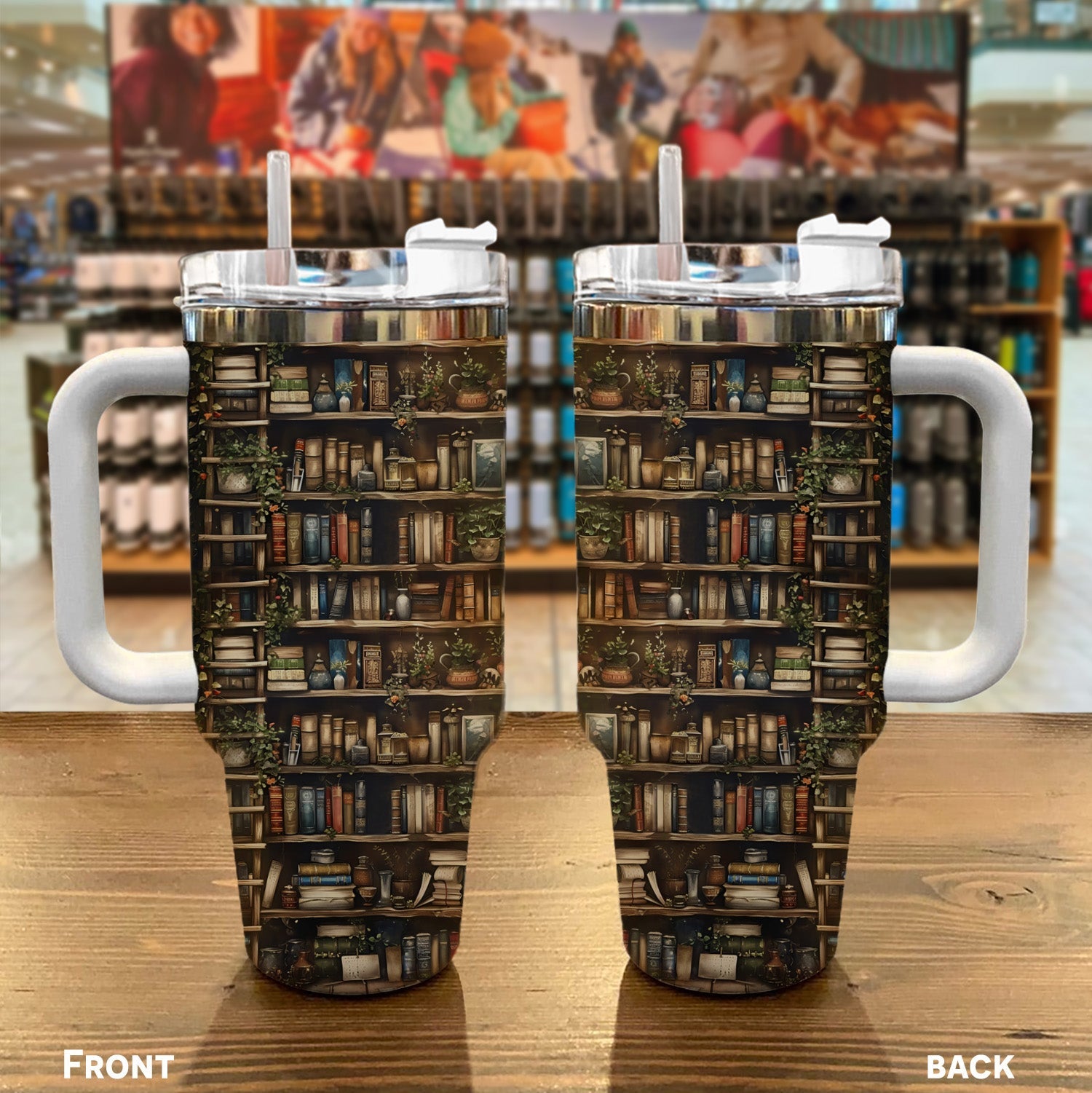 Reading 40 Oz Shineful™ Tumbler Old Bookshelf Mn8 40Oz