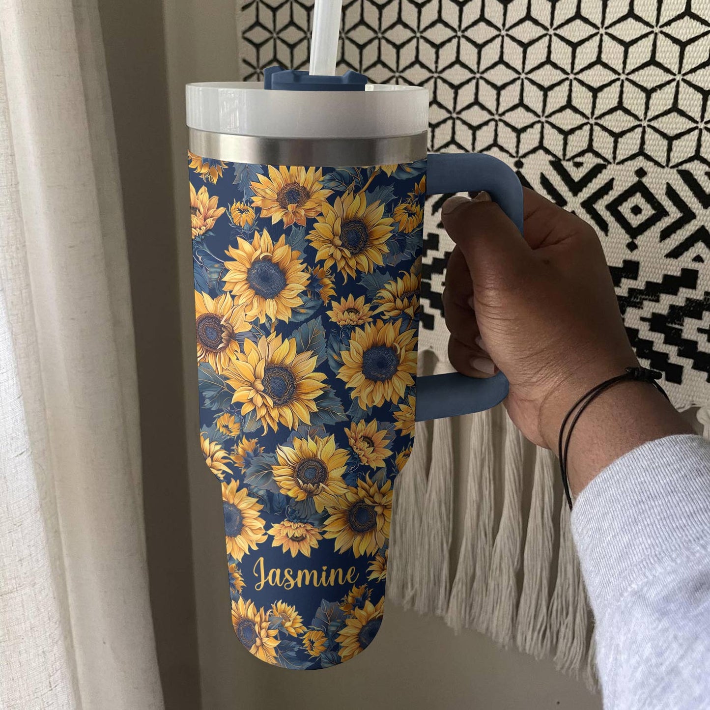 Shineful Tumbler Personalized Sunflower Majesty