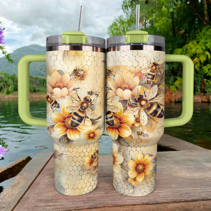 Shineful Tumbler Floral Bees Ver2