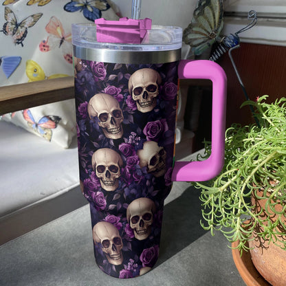 Shineful Tumbler Midnight Roses Skull