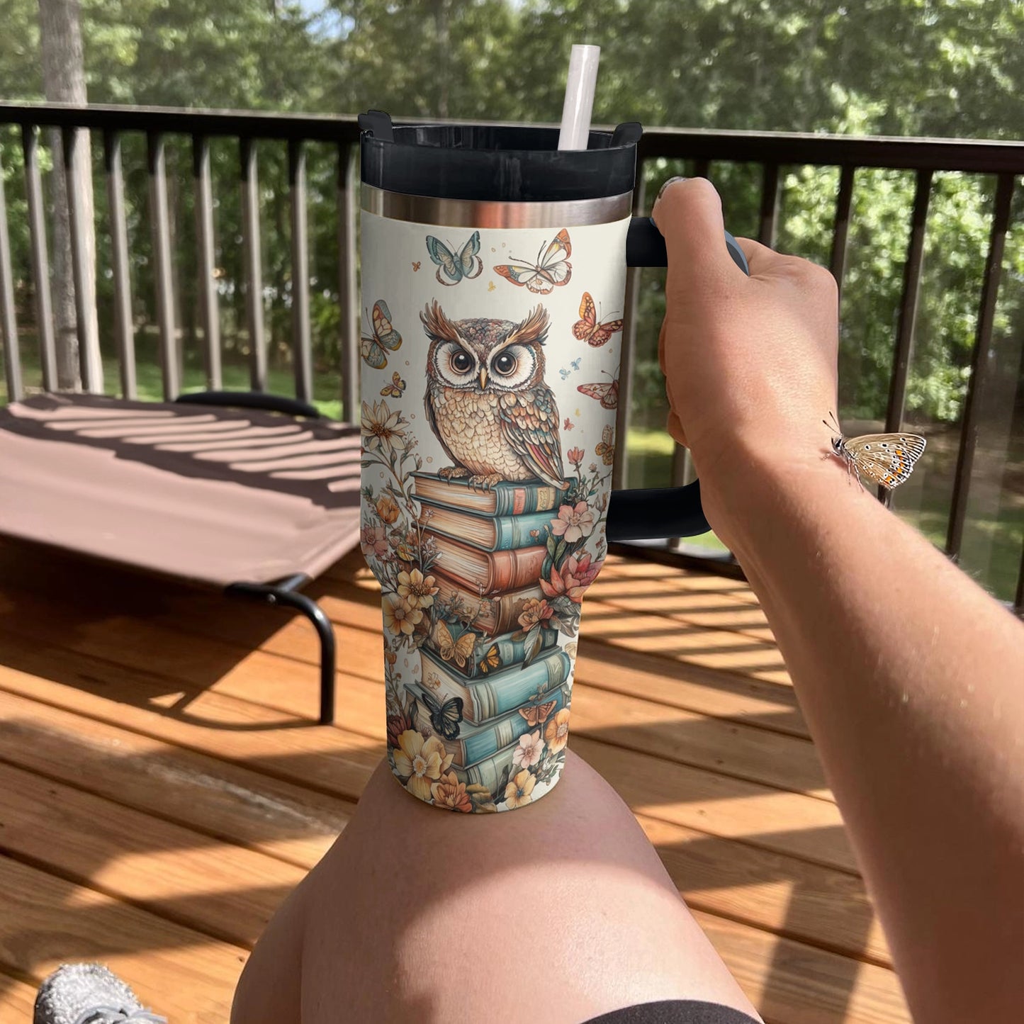 Shineful Tumbler Bookish Owl