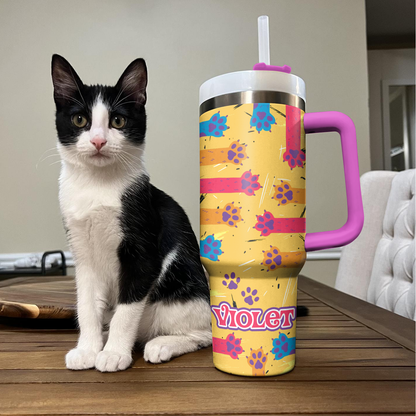 Shineful Personalized Tumbler Naughty Cat Scratch
