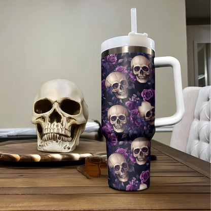 Shineful Tumbler Midnight Roses Skull