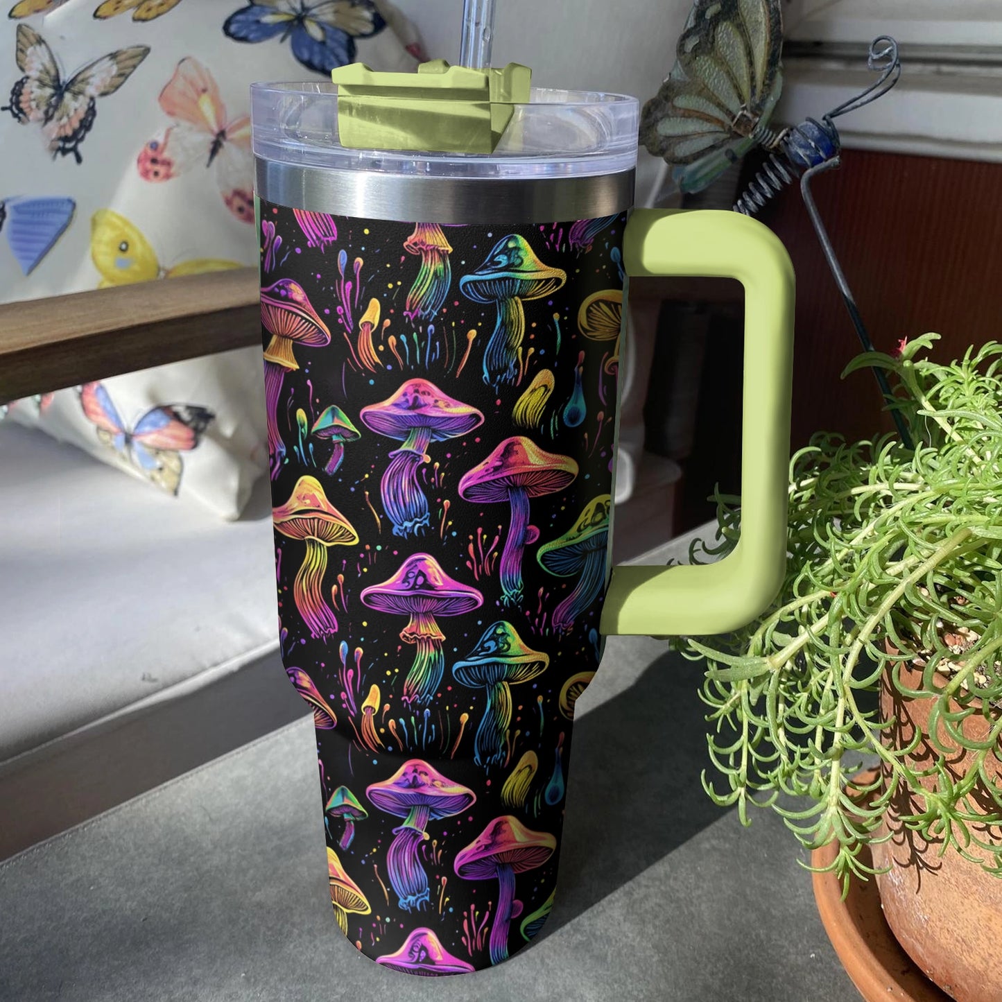 Shineful Tumbler Hippie Colorful Mushroom Vibes