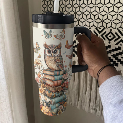 Shineful Tumbler Bookish Owl