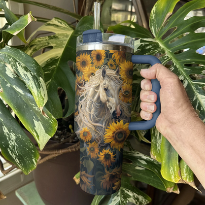 Shineful Tumbler Radiant Horse & Sunflowers