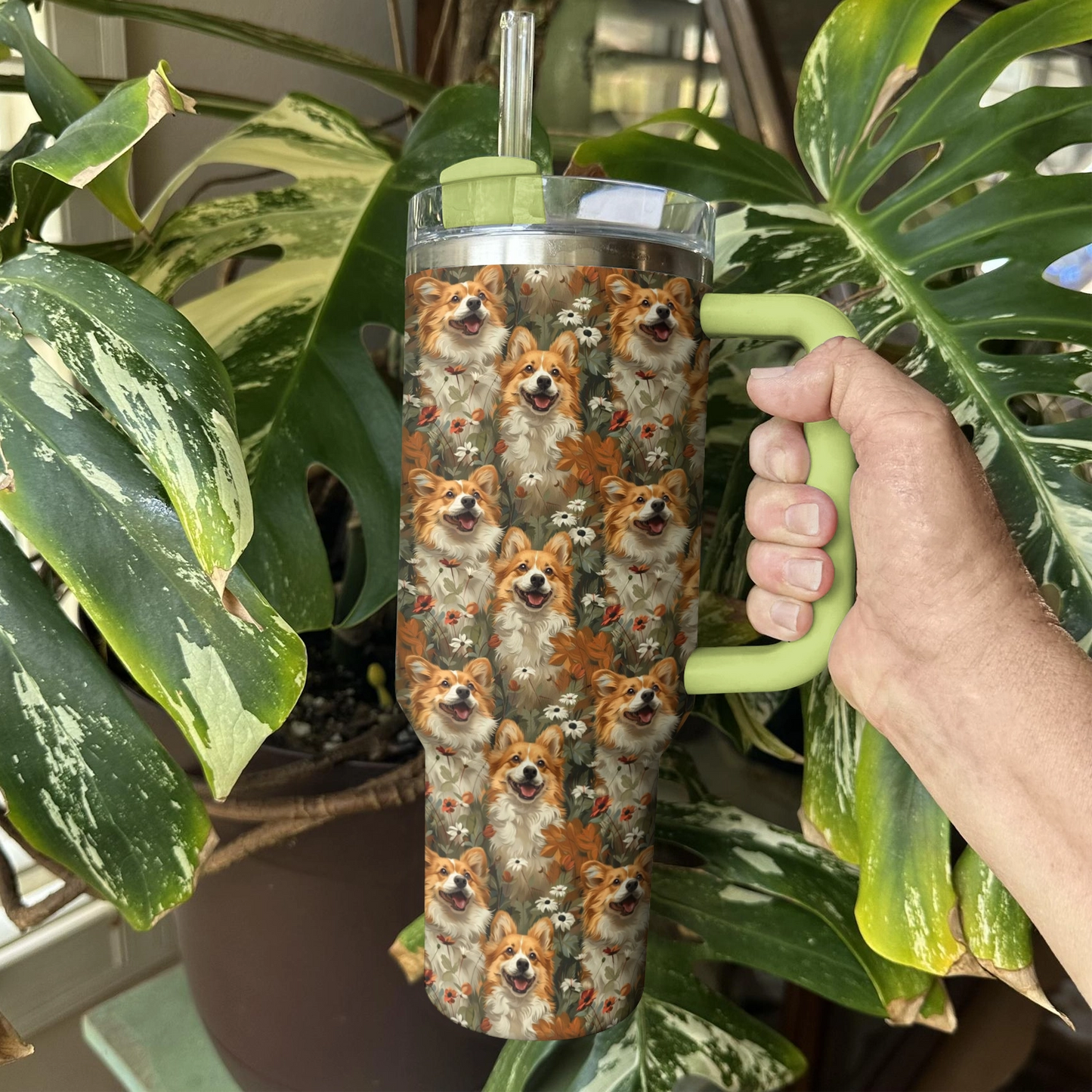 Shineful Tumbler Corgi Woodland Bliss