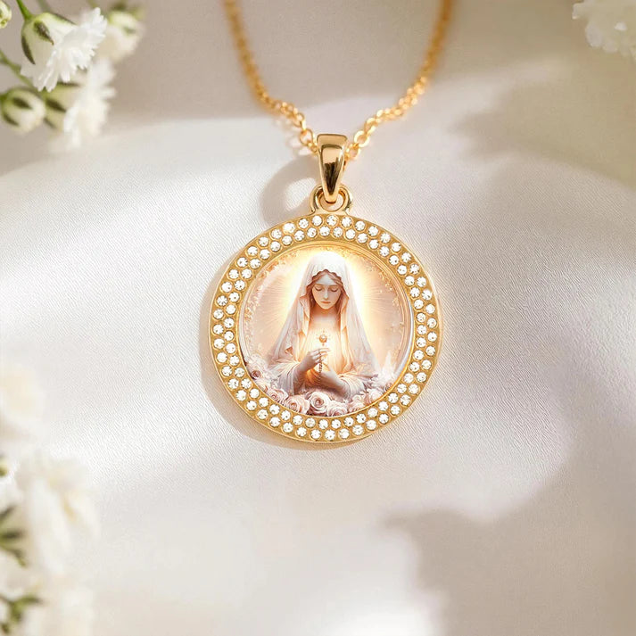 Shineful Virgin Mary Pendant Necklace Rose Of The Divine