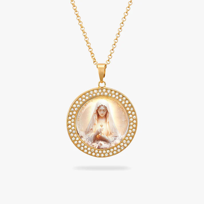 Shineful Virgin Mary Pendant Necklace Rose Of The Divine