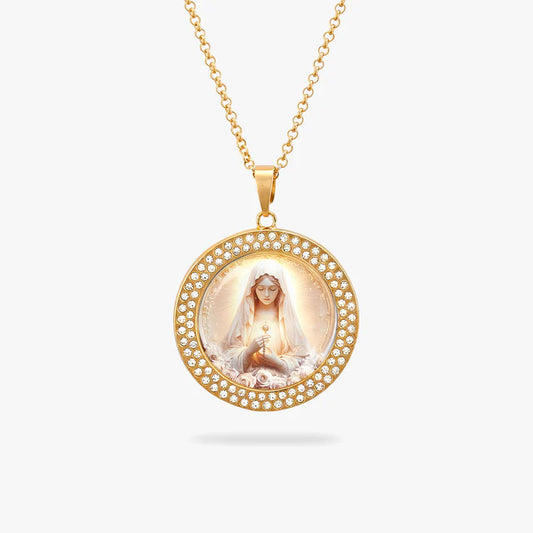 Shineful Virgin Mary Pendant Necklace Rose Of The Divine