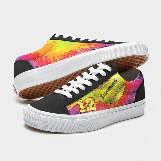 Shineful Sneakers Personalized Colorful Softball