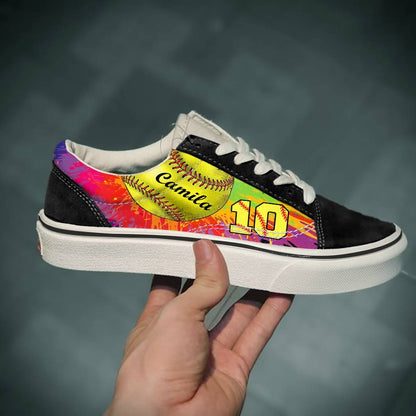 Shineful Sneakers Personalized Colorful Softball