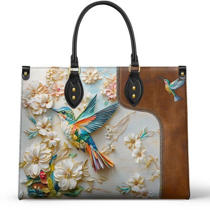 Shineful Leather Bag Personalized Wings of Bloom