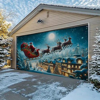 Shineful Garage Door Banner Decoration Santa's Magical Sleigh Ride
